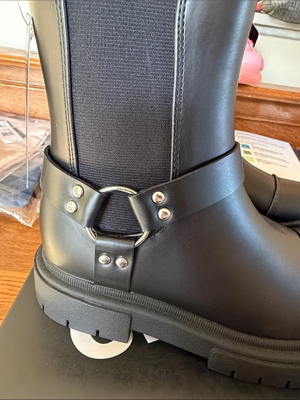 NWT Art Class Crosby boots Harness Ankle Boots - Black Girls size 1